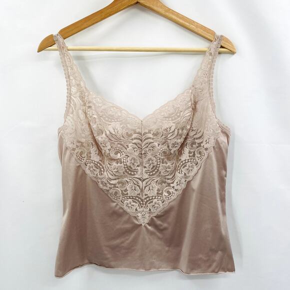 Vanity Fair Vintage Taupe Lace Cami - Picture 1 of 4